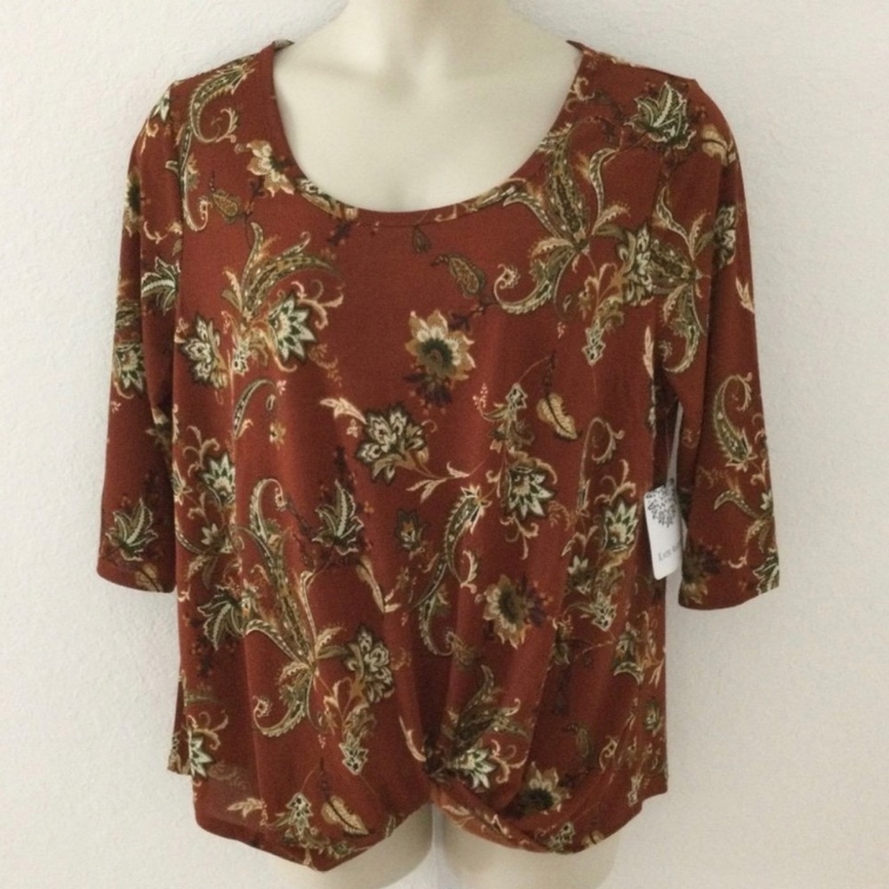 Floral Rust Top